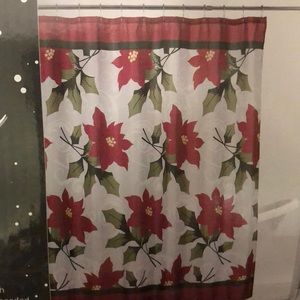 Joyful Poinsetta 13 Piece Shower Curtain Bath Set